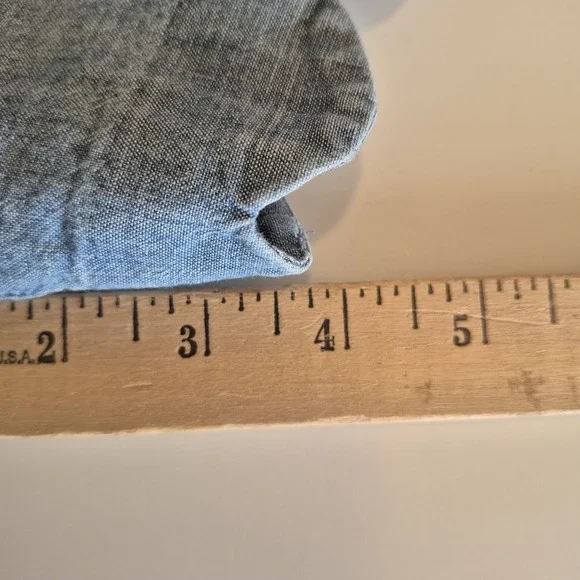 J.Crew Chambray Scallop Hem Shorts Women's 4 Blue Linen Blend Pockets Summer - Picture 3 of 5